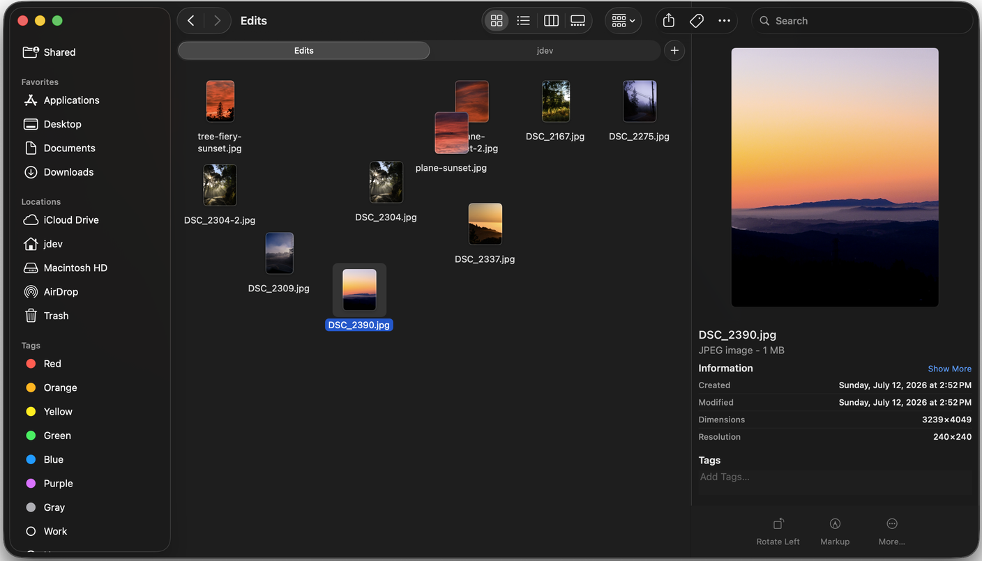 A Finder window — a single folder, flat and opaque